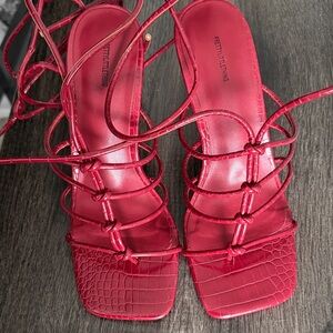 PrettyLittleThing Bold Red Heeled Sandals